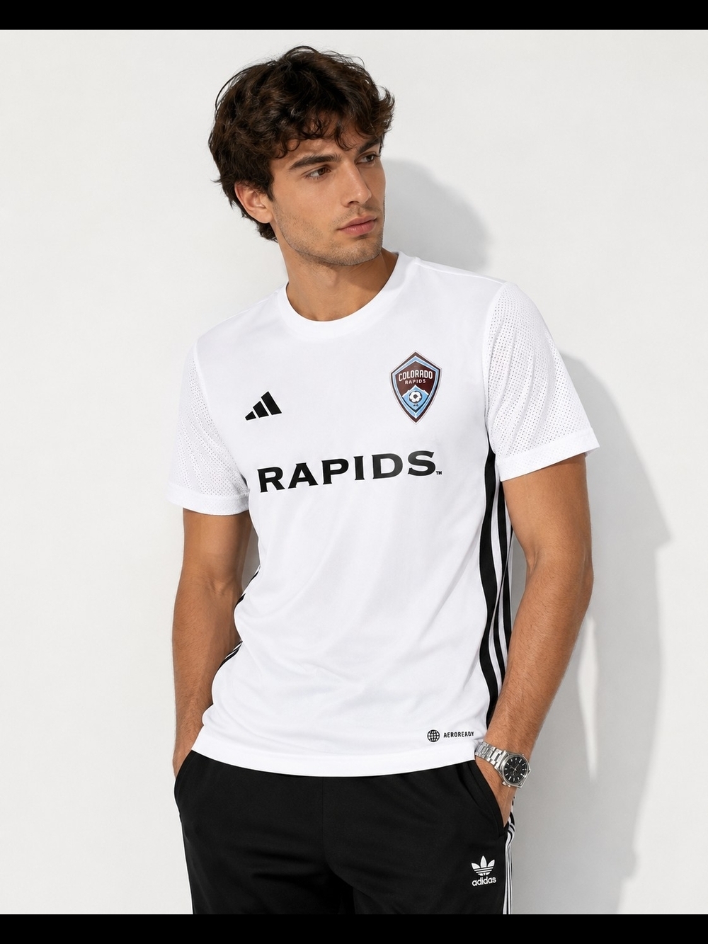 adidas Colorado Rapids MLS AEROREADY Soccer Jersey Men's Small White Slim Fit